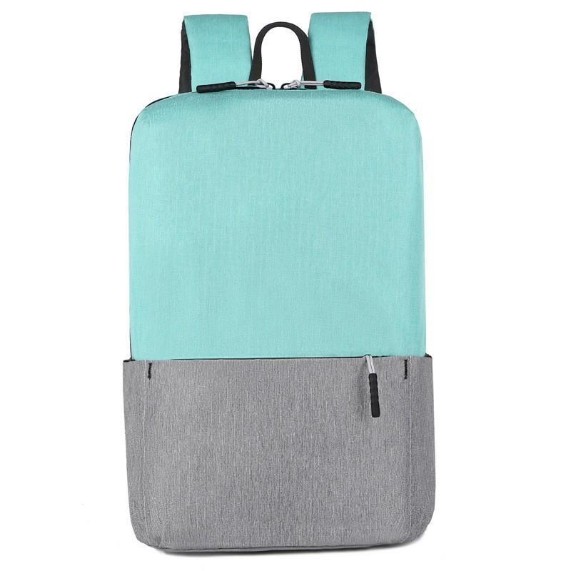 Outdoor Color Blocking Schoolbag Zipper Backpack Portable Bicycle Commuter Bag