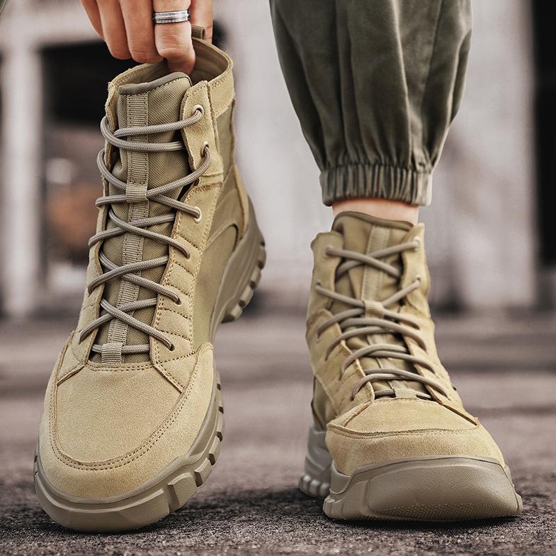 Large size men's shoes 2025 autumn and winter new outdoor sports high-top hiking shoes camping desert tactical combat boots