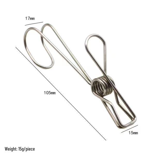 Multi-purpose Stainless Steel Wire Storage Clips for Bathroom, Clothes Drying, and Socks