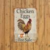Rustic Farm Poultry Metal Plaque, Vintage "Chicken Eggs For Sale" Rooster Decor, Home Art Accent for Farmer & Country Fans