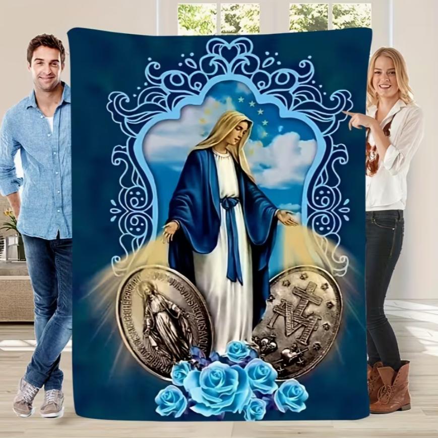 

Blanket Our Lady of Guadalupe Fleece Blanket Warm Gift for Mother Comfortable Plush Throw for Sofa Bedding Living Room 130x150cm