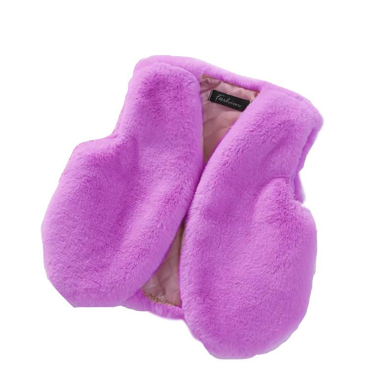 Podzim Zima Vesta z umělé kožešiny Dívky Batole Dívky Bunda bez rukávů Děti Dívčí svrchní oděv