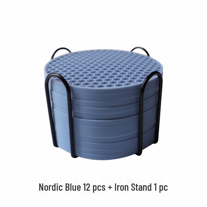 Honeycomb Silicone Coaster - Non-slip, High-Temperature Resistant, Waterproof Heat Insulation Pad