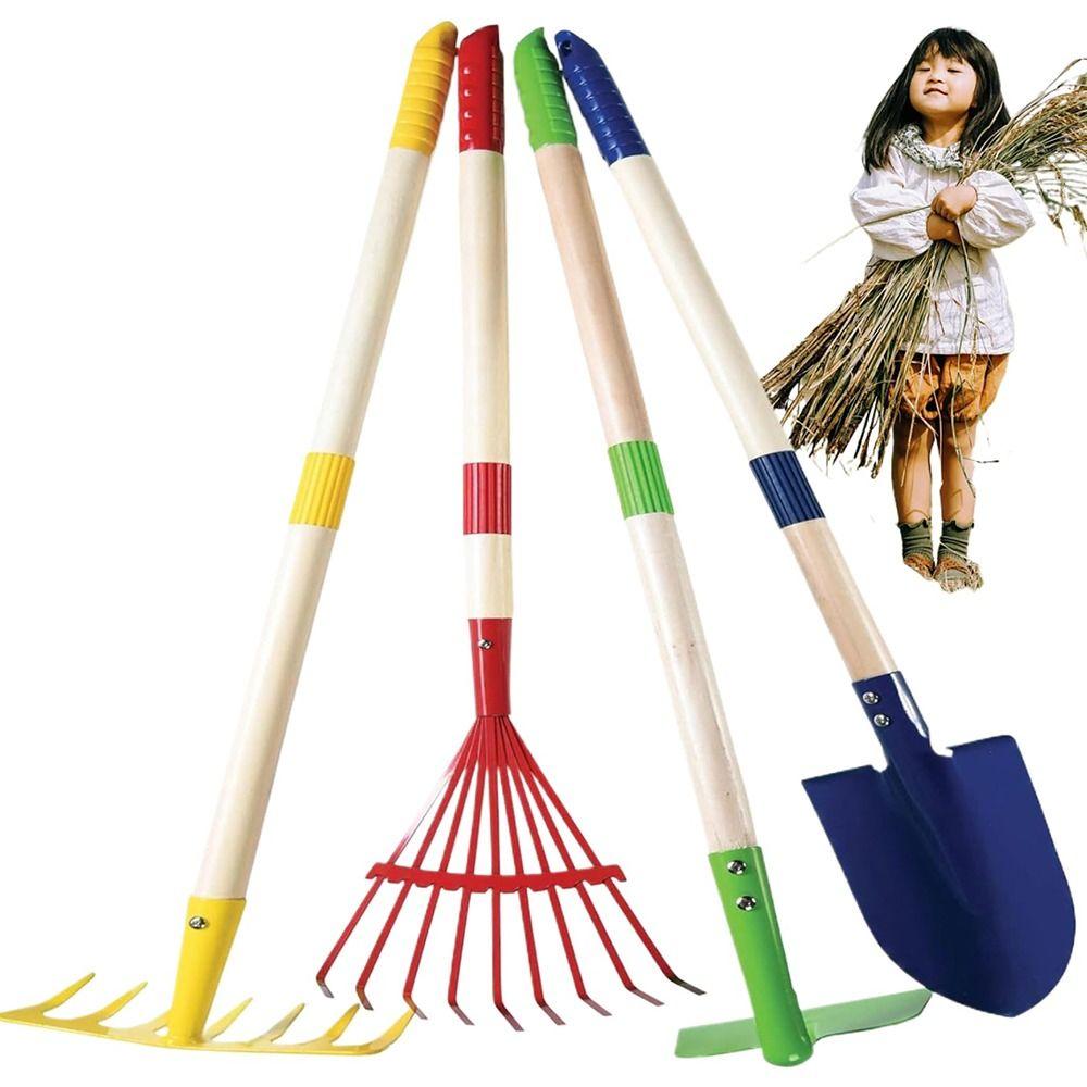 Kid-Friendly Design Small Garden Rake Kit Colorful Kids Rake Set  Safe for Kids