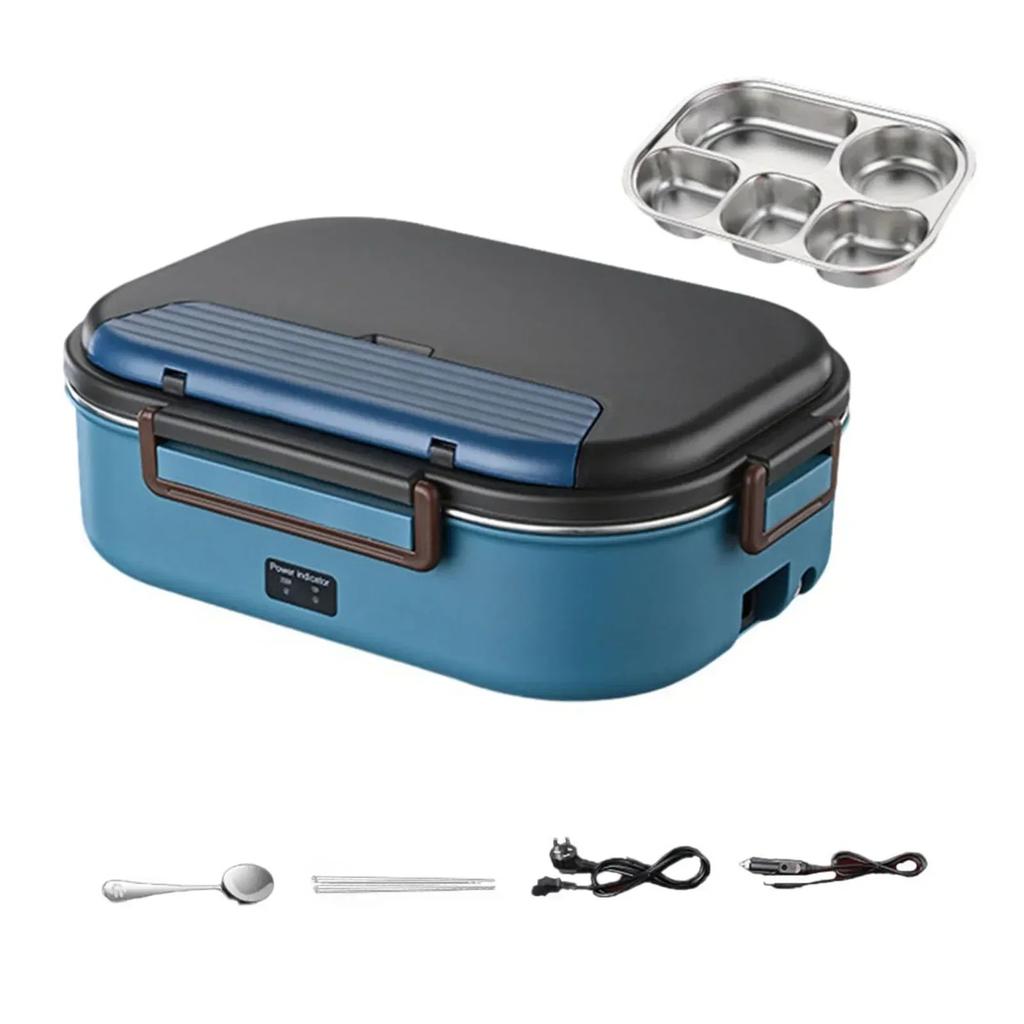 Portable Electric Heated Lunch Box for Home Car Office Rice Cooker 304 Stainless Steel Food Heater Bento Heating Food Container
