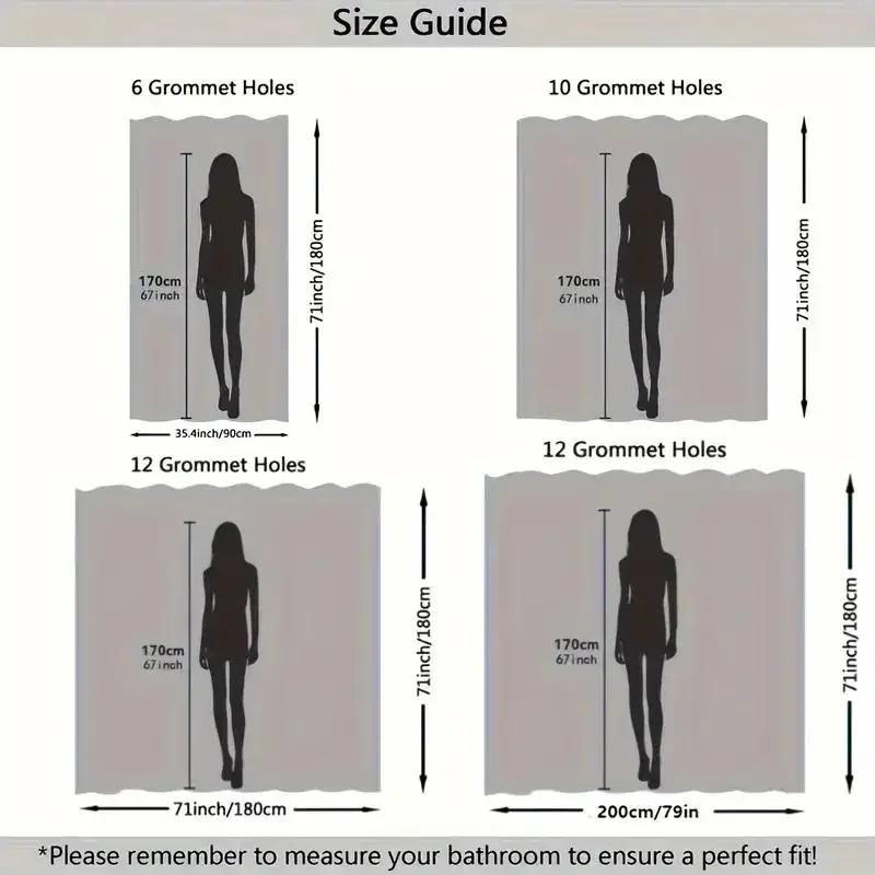 

Black Beige Floral Shower Curtain, Bathroom Decorative Shower Curtain. 100*180cm