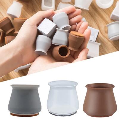 Silicone Chair Leg Caps 16/24/32pcs Table Foot Dust Covers Round/Square Furniture Leveling Legs Cups Home Floor Protector