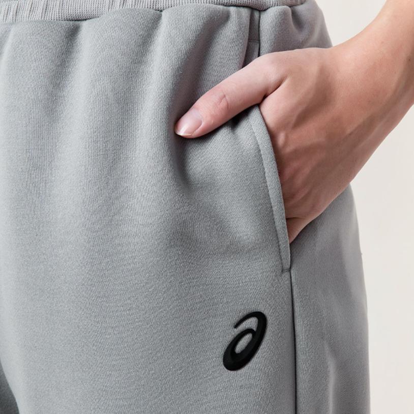 Asics Solid Color Outdoor Casual Elastic Cuffed Loose Warm Fleece Knit Sports Pants Men Pants Light-Gray 2031E660-024