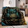 1pc Mystic Owl Print Blanket Lightweight Flannel Blanket Throw Blanket For Sofa, Bed, Travel, Camping Yy2509026138