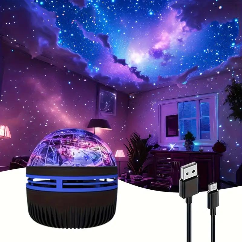 7-Color LED Aurora Projector - Remote Control, USB Powered, 36V Safe, Galaxy Lighting for Bedroom & Music Room