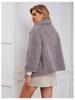 2023 Women's Faux Fur Short Coat with Zipper - European & American Style Lamb's Wool Fleece Jacket