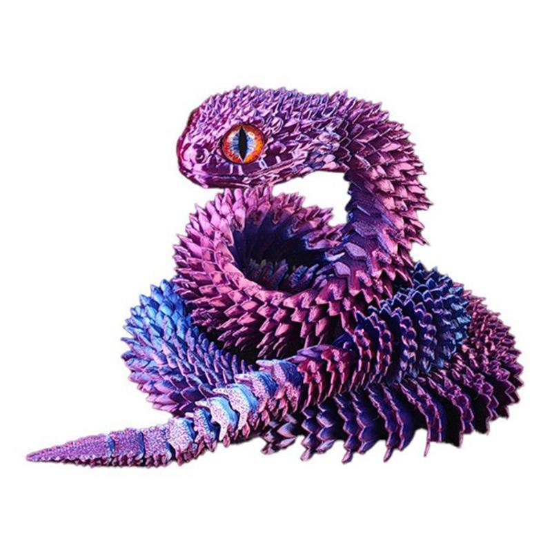3D Printed Articulated Snake Figure Toys Flexible Fidget Toy Realistic Slithering Design Model Ornaments Creative Funny Gift