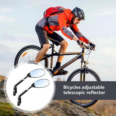 1 Pair Bicycle Rearview Mirror 360 Degree Adjuatable Wide Angle Rearview Mirror Cycling Handlebar Safety Rearview Spots Mirror
