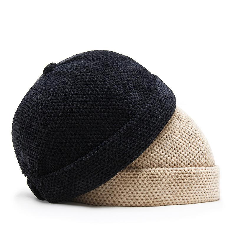 Top Docker Cap Without Visor Brimless Hats Skullcap Retro Beanie Hat For Men Women Vintage Adjustable Solid Color Novelty Cotton