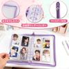 PAKESI Card File A5 Card Binder with 20 Holds 160 Perfect for Fan Activities 6-Hole 4-Pocket Refills, Double-Sided, Cards, Glittery, (Clear Glitter,