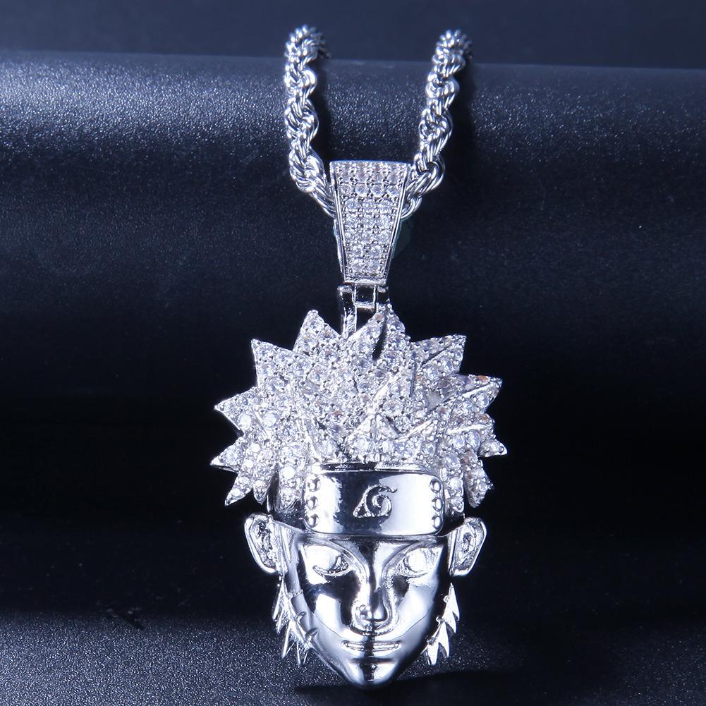 New European and American Hip Hop Micro Inlaid Zircon Pendant Movie Peripheral Hokage Naruto Pendant