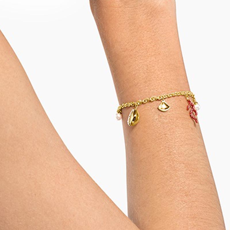 Swarovski Shell Ocean Element T-Bar Design Bracelet Women Bracelet Gold 5520673