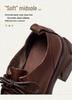Shanghai Retro Platform Thick Sole Lace-Up Women's Loafers - Versatile, Fashionable, Height Increasing Cowhide Shoes