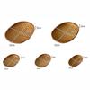 Smoked Oval Bamboo Woven Basket Kitchen Sieve for Fruit Vegetable Drying Storage Hotel-Style Weaving Dustpan Included