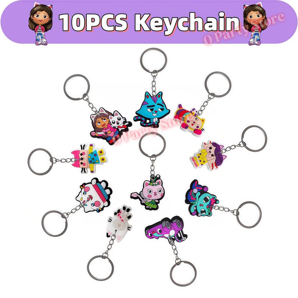 Gabby Dollhouse Keychains Birthday Party Decoration Supplies School Carnival Reward Gift Bag Fillers Kids Favor Gift Party Decor
