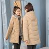 Women Thick Hooded Mid Length Cotton Padded Winter Coat