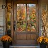DIY Fall Party Window Ornaments 9PCS Thanksgiving Static Clings, Leaves Birds Cute Animals Easy Clean Film for Winter Glass Stickers, No-Adhesive