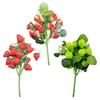 Fake Strawberry Stem Plastic Fruit Display DIY Craft Supplies For Festival Event Seasonal Home Office Decorations