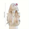 Weißgold Synthetische Lange Lockige Perücke für Frauen mit Flauschigem Großwellenpony Hohe Qualität Gepflegte Lolita Cosplay Perücke