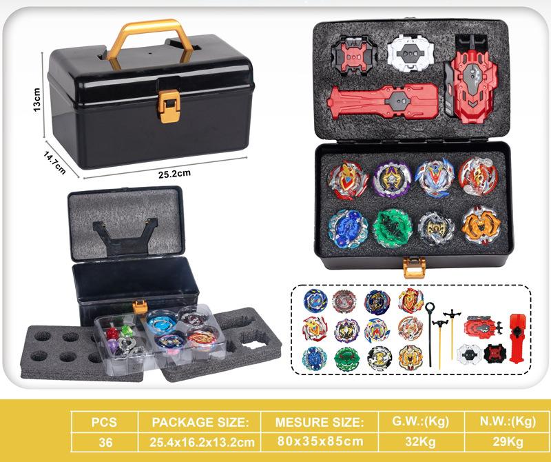 

Игрушка Взрывной Гироскоп Взрывной Гироскоп Набор для Атаки с Ящиком для Инструментов Двусторонний Запускатель Боевая Арена Дети