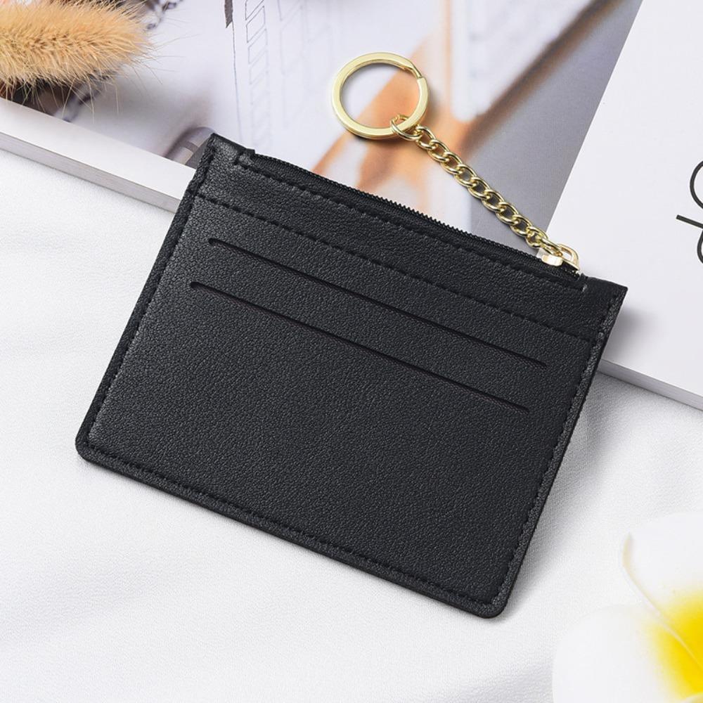 Thin Leather Coin Purse Solid Color Leather Short Wallets Vintage ID Credit Card Holder Daily