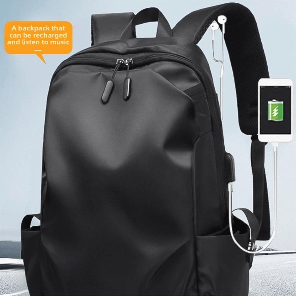 Large-capacity Casual Backpack Breathable Solid Color Backpack Men Backpack  Travel