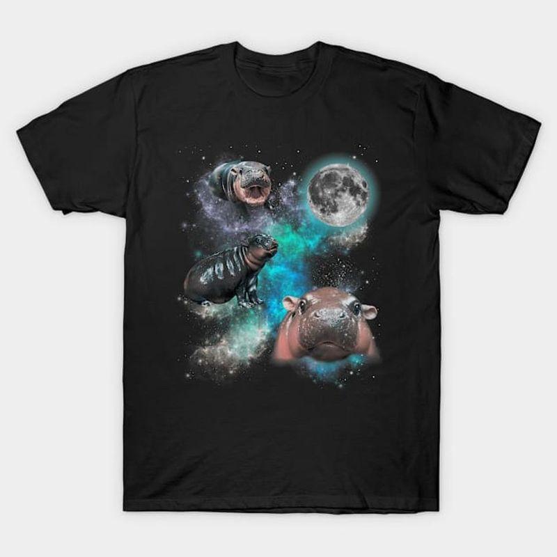 Moo Deng Three Moo Deng Moon Funny Hippo Moo Deng Three Moo Deng Moon Funny TShirt Unisexs Unisexs Tees Top Classic TShirt Unisexs Unisexs Tees Top 2XL
