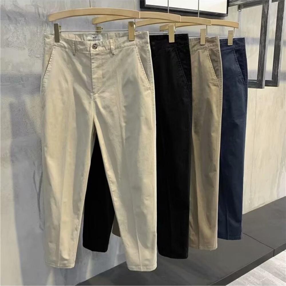 Summer and Autumn Hot Pants for Men's Solid Color Loose Casual Suit Korean Style Cone Slim Fit Men's Feet