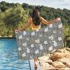 Cartoon Black Cat cute Personalized Towel Quick Drying Beach Towels Are Suitable For Swimming Pools Camping Yoga And The Gym