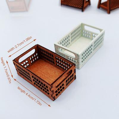 1/12 Dollhouse Mini Storage Baskets Dolls House Bread Food Basket Dollhouse Decoration Accessories