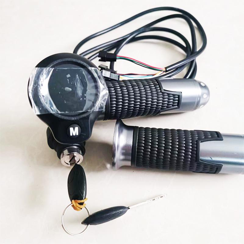 Multi-Function Aluminum Alloy Ride-Hailing Handlebar with Instrument Key, Three-Speed, Speedometer, Universal 8-Wire, 48-72V