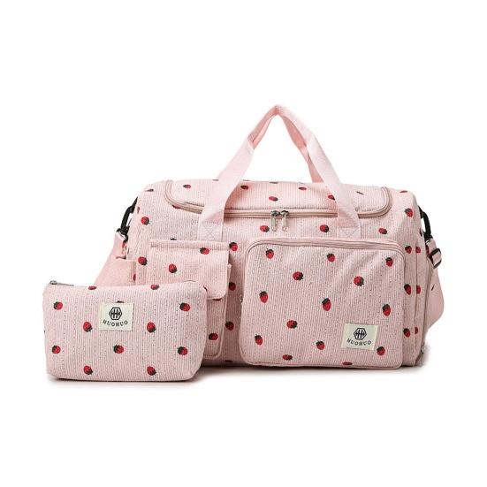 Strawberry Travel Carryall Large Capacity Wet And Dry Separation Duffel Bag Crossbody Gym Bag with Shoes Compartment for Fitness Weekender