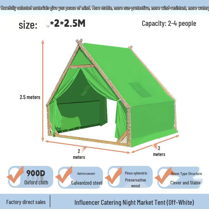 

Handun Outdoor Steel Frame Camping Tarp Tent with LED Strip 2x2m