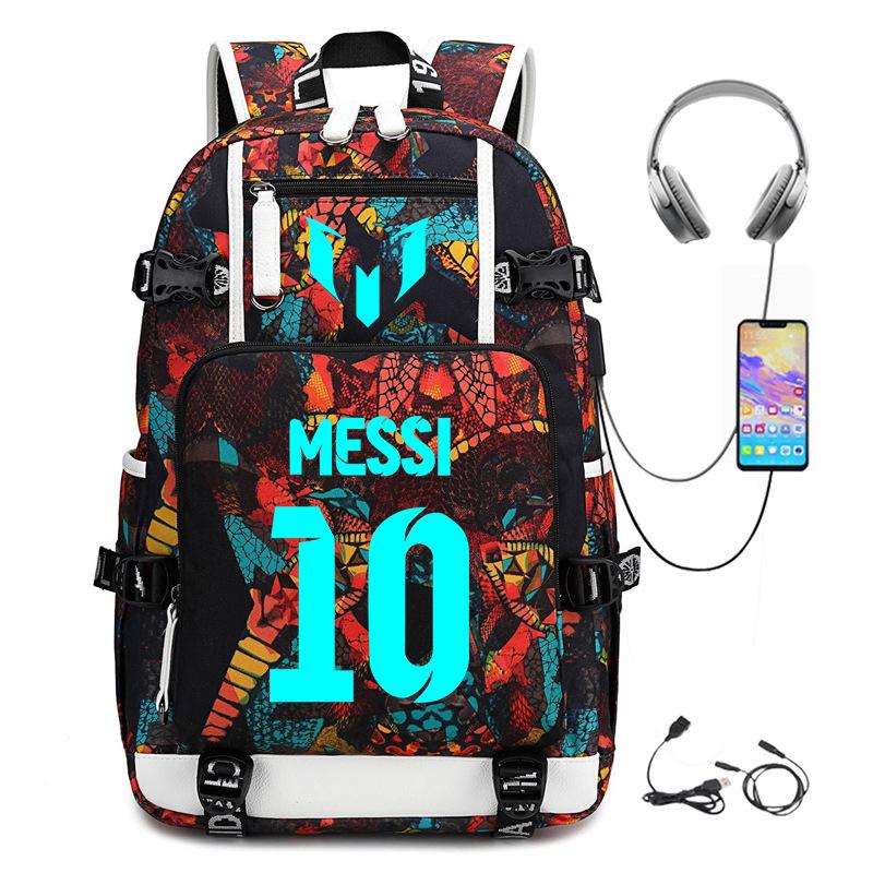 Luminous Schoolbag, Student Sports Around Stars, Football Training Backpack, Large-Capacity Usb Charging Port No specifications