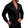 Men's Color Shirt Jacket Casual Loose Fit Breathable Long Sleeve Lapel Collar for Spring and Fall