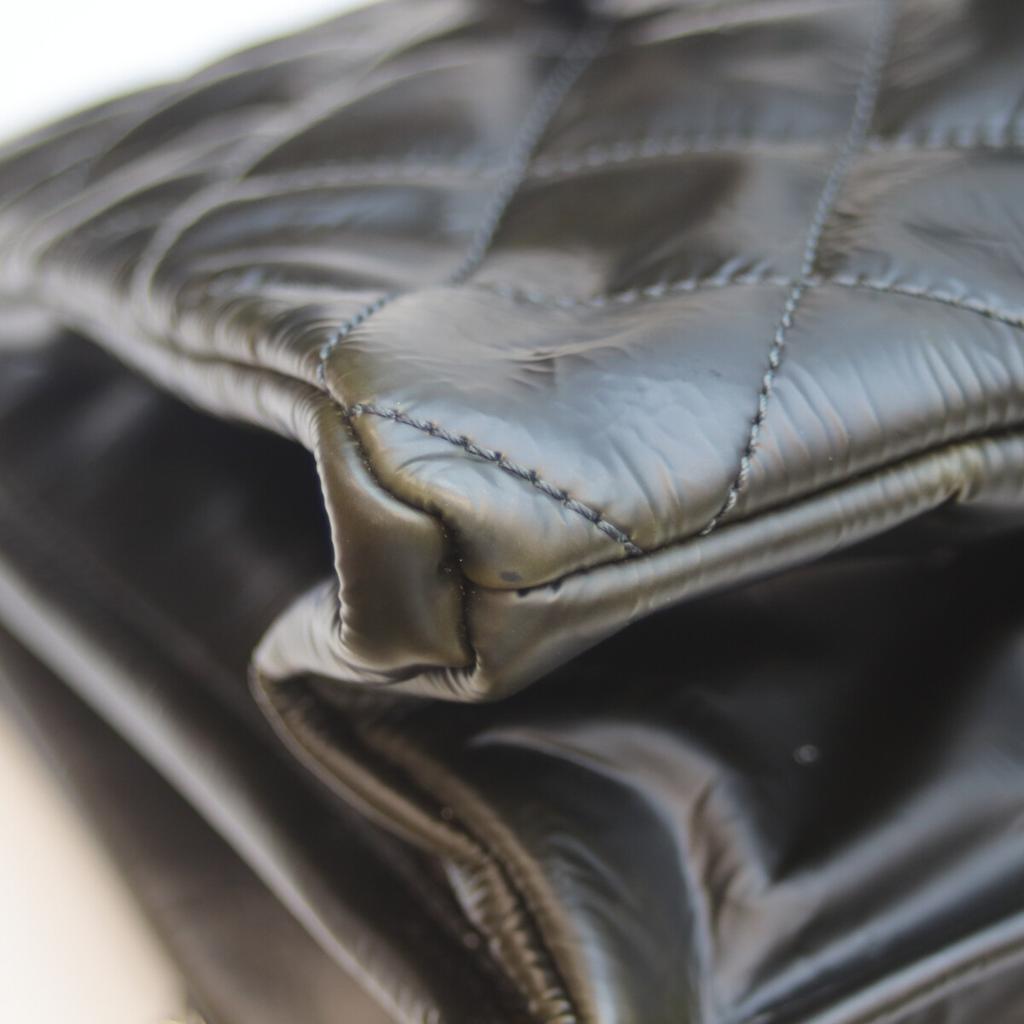 Chanel No. 13 Black Silver Hardware Patent Leather Chain Tote Tote Bag blackUsed