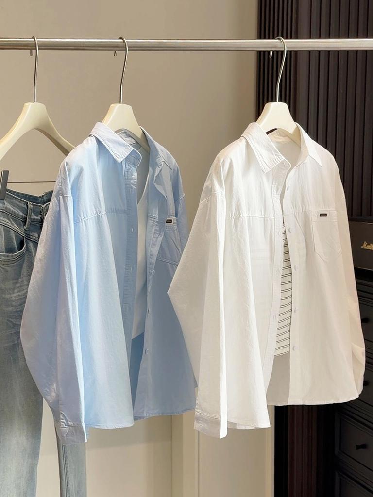 2026 Trendy Women's Washed Cotton Long-Sleeve Shirt Jacket for Spring & Summer - Sun Protection Commuting Wear