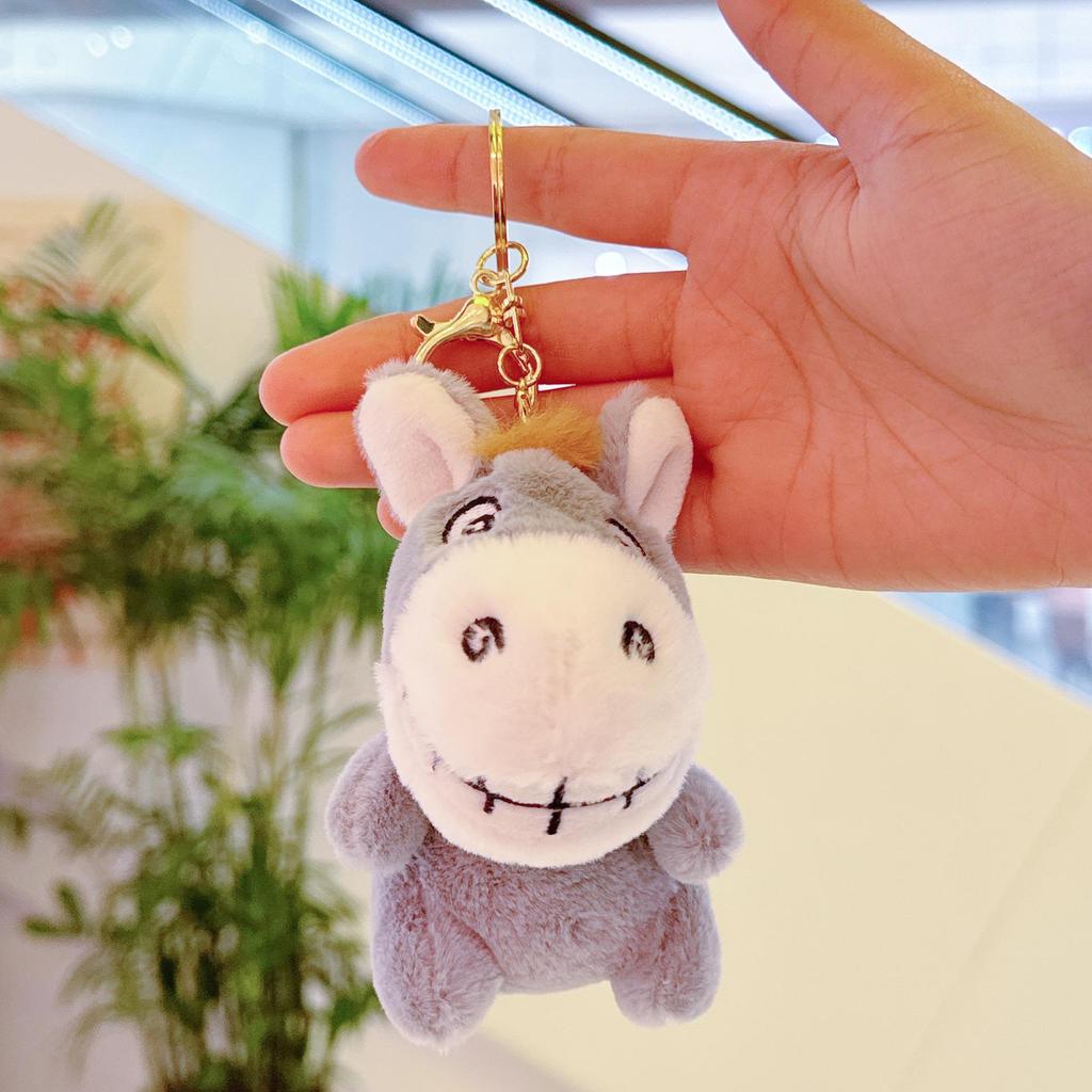 Cartoon Donkey Plush Keychain: Cute Donkey Doll & Small Pendant Ornament
