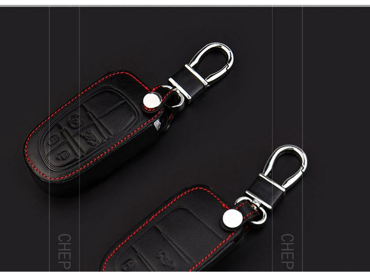 Jeep Liberty, Renegade, Grand Cherokee, Compass Genuine Leather Key Cover