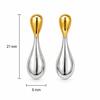 European High-End Two-Tone Stainless Steel Irregular Water Drop Earrings