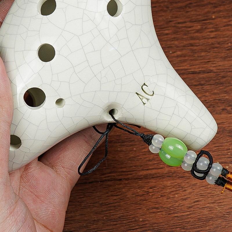 12 Hole Ceramic Ocarina Musical Device Smooth Surfaces Balanced Tone Output for Aspiring Musicians and Collectors
