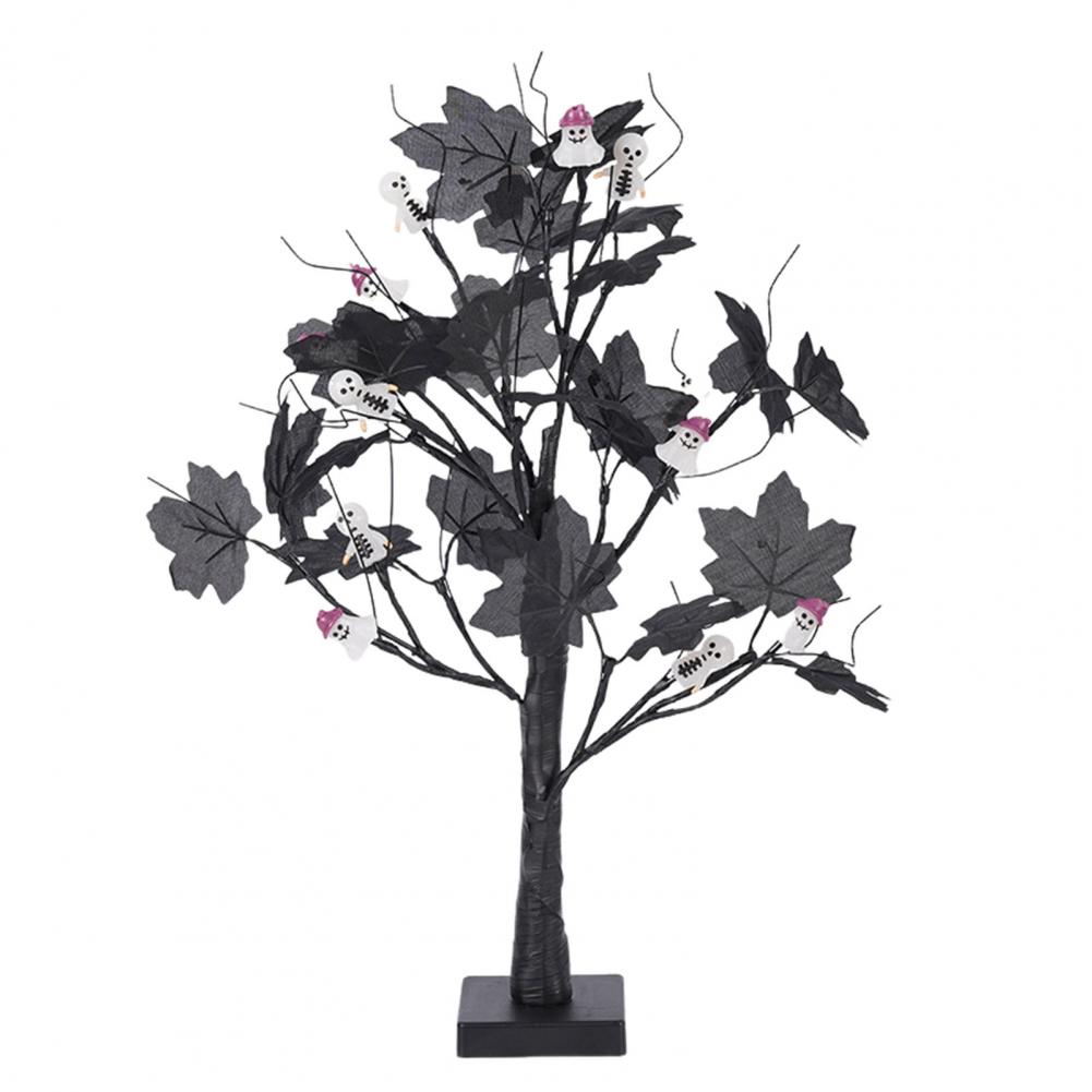 

24 Inches Halloween Tree with Light LED Glowing Tree with Ghost/Pimpkin/Eyeball Light Atmosphere for Halloween Party Home Decor