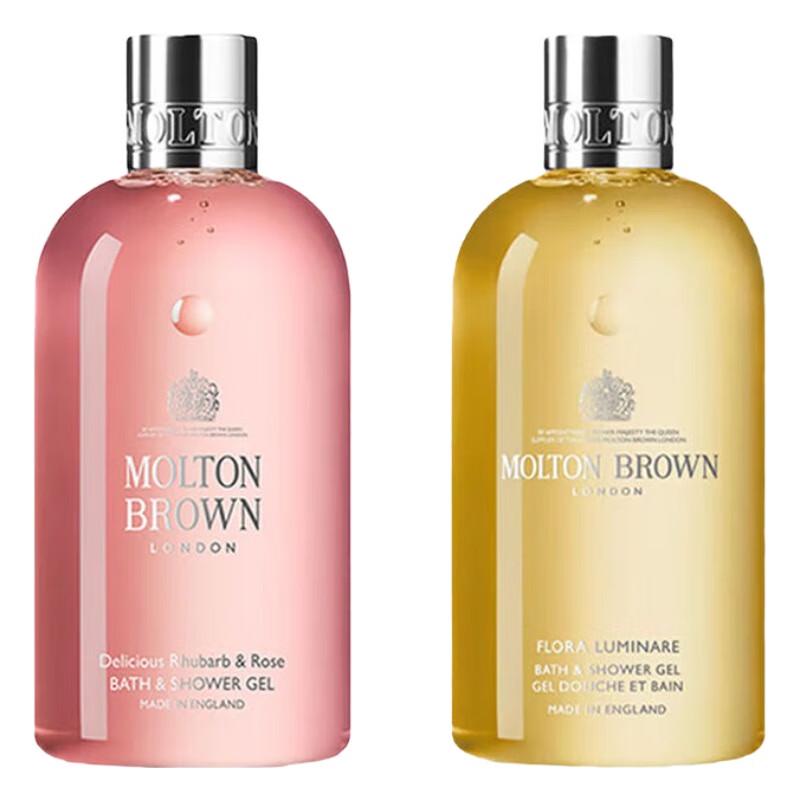 Molton Brown Rhubarb Rose & Luminous Rose Shower Gel Duo