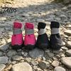 Winter Warm Boots for Outdoor Walking Waterproof Dog Shoes Small Medium and Large Dogs, Non-Slip Oxford Cloth Easy Wear Booties Muddy Paths