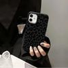 Black Leopard Print Trendy Brand Full Wrap TPU Lychee Texture Phone Case for Iphone 16 15 14 13 12 11 Pro Max Protective Cover